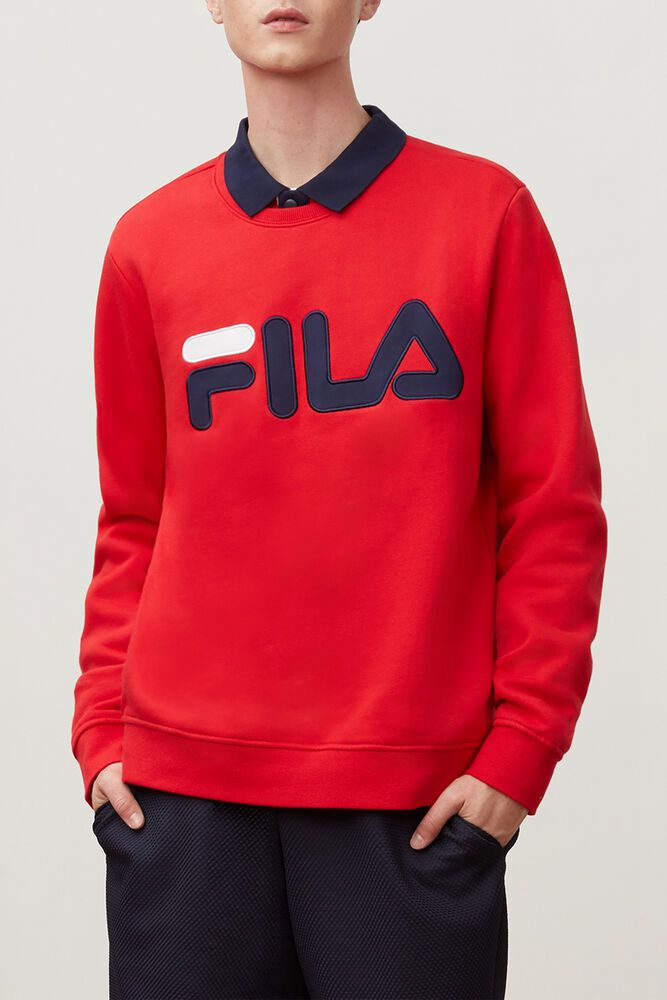 Fila Sweatshirt Mens Red - Regola - Philippines 4821576-YT